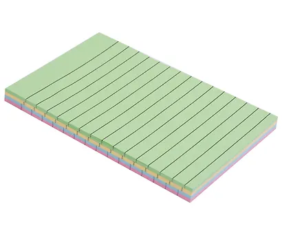 Блок бумаги 152*101 мм самоклеящийся 4 цвета, 100 листов в линейку, GoodMark - фото 1