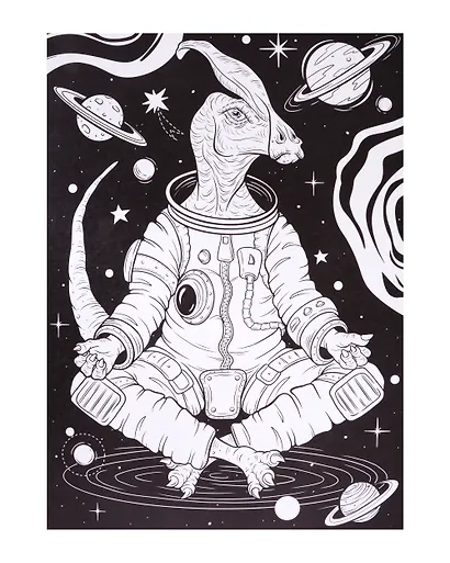 Макси-раскраска. Динозавры в космосе - фото 3