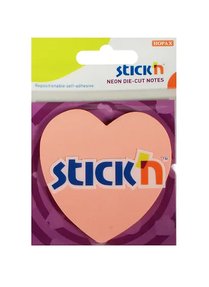 Блок бумаги самоклеящийся "Сердце", 7 х 7 см, 50 листов - фото 1