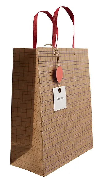 Пакет А4 32*26*12,5 "Клетка." нейтр., крафт. - фото 2