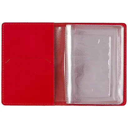 Обложка для автодокументов, красная, натуральная кожа - фото 2