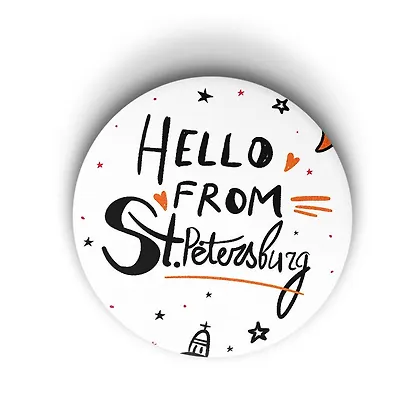 Значок Hello from St. Petersburg (Санкт-Петербург) (ZZS-01238) - фото 1