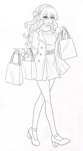 АНИМЕ-РАСКРАСКА. ДЕВОЧКИ АНИМЕ - фото 3