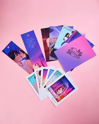 Конверт с набором мерча по романам "Будь моим, Валентин" - фото 7