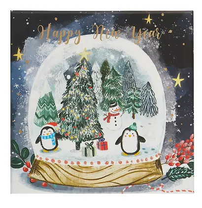 Коробка подарочная "Новогодние пингвинята" НГ, 18*18*7.5, картон - фото 6