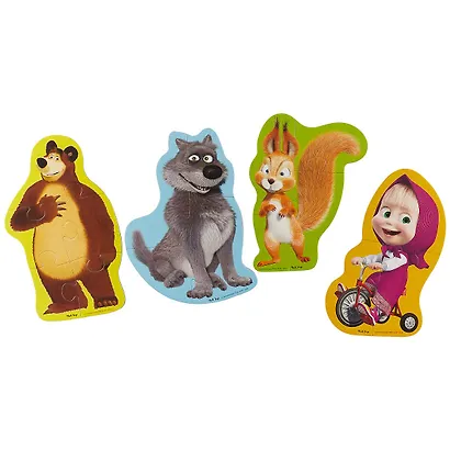 Мягкие пазлы Baby puzzle Маша и Медведь Белка и волк (VT1106-52) (3+) (упаковка) (Vladi Toys) - фото 2