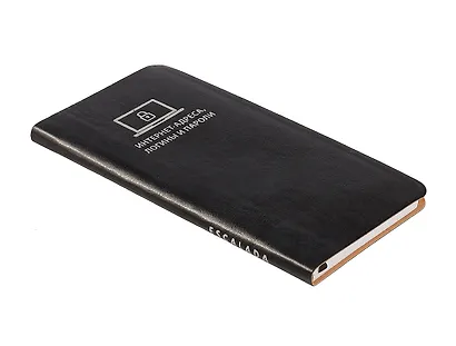 Записная книжка 56л 72*142 "САРИФ ЧЁРНЫЙ" д/записи интернет-адресов, логинов и паролей, кожзам., мягк.переплёт, тиснение фольгой, ляссе, инд.уп. - фото 2