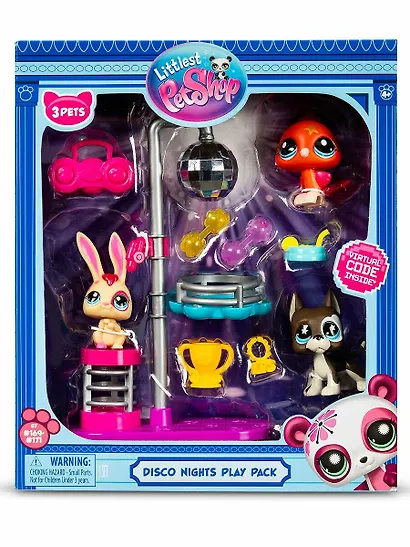 Набор Дискотека три фигурки мини-животных с аксессуарами коллекция Littlest Pet Shop (4+) (коробка) - фото 7