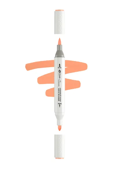 Маркер акриловый "Сонет" лососевый, двусторонний, перо кисть/пуля - фото 1