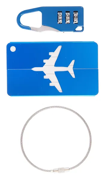 Travel набор Бирка и замочек для багажа (синий) (12-travel22-B5) - фото 3