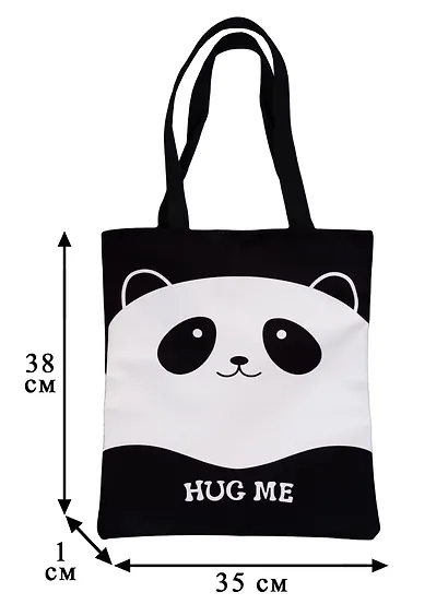 Сумка-шоппер на молнии Панда Hug me, 38см.*35см. (текстиль, флис) - фото 2