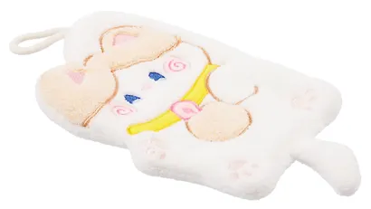 Полотенце Котик бежевый (флис) (25х18) (12-towel-202508-6) - фото 3
