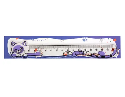 Линейка 15 см "Спящие питомцы" фигурная, в ассортименте - фото 1
