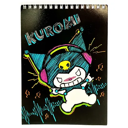 Блокнот А5 60 листов, клетка, "Kuromi" гребень - фото 1