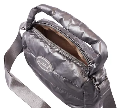 Сумочка стеганая Travel серая (ПВХ) (22х18) (12-11729-B012) - фото 4