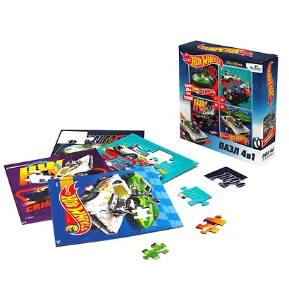 Пазл 9, 16, 25, 36 эл. Набор 4 в 1. Hot Wheels. Суперкар - фото 2