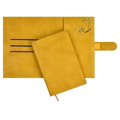 Ежедневник-органайзер недат. А6+ 80л 126х174 "Тиволи глосс" горчичный, иск.кожа, интегр.переплет, иснение фольгой, магнит.клапан , офсет, ляссе - фото 4