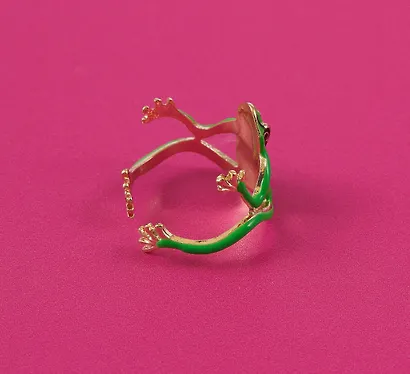 Колечко «Лягушечка», зеленая, металл, Lafilaf - фото 5