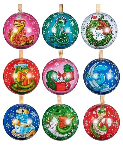 Шар Символ года c новогодним пожеланием (металл) (6,5) (92720) - фото 1