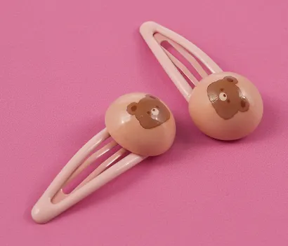 Набор заколок Kawaii Мишки (2шт) (пластик) (5см) (12-03907-B11) (Lafilaf) - фото 4