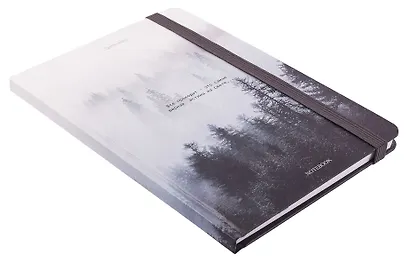 Книга для записей А5 96л кл. "Туман" тв.обложка, резинка - фото 2