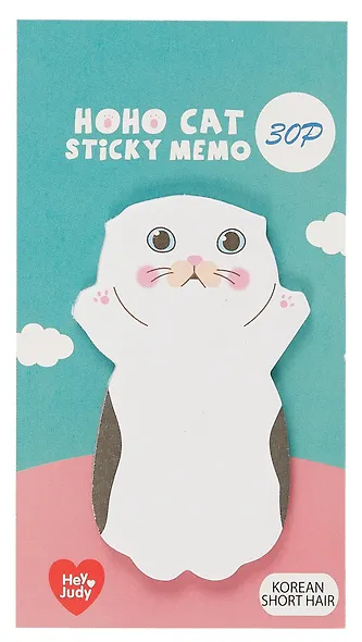 Закладки самоклеящиеся 6*11 см 30 листов, "Hoho cat", в ассортименте - фото 9