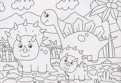 РАСКРАСКИ А5 эконом ВЕСЁЛЫЕ КАРТИНКИ. ДИНОЗАВРИКИ - фото 2