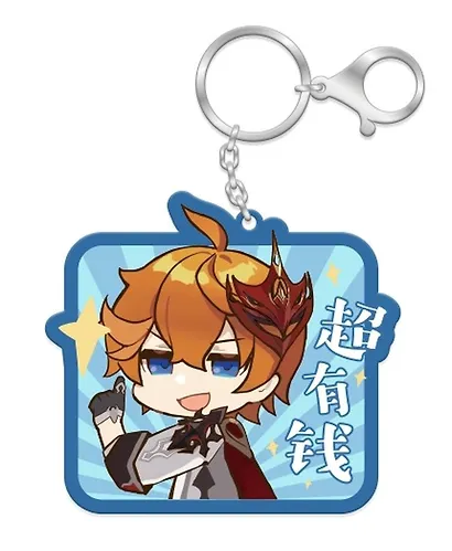 Брелок Genshin Impact Chibi Expressions Character Acrylic Keychain Tartaglia - фото 2