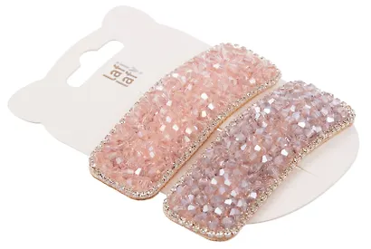 Набор заколок 2 штуки, розовая, фиолетовая, пластик, Lafilaf - фото 2