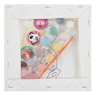 Картина по номерам детская Стикерняшки "Весёлая компания" (холст на подрамнике 20*20) - фото 3