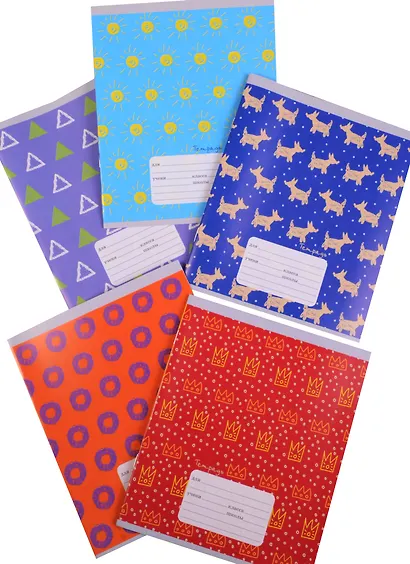 Тетрадь в клетку Unnika, "Веселый орнамент", 12 листов, в ассортименте - фото 1