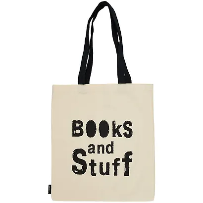 Сумка-шоппер Books and stuff бежевая, текстиль 40см.*32см. - фото 1