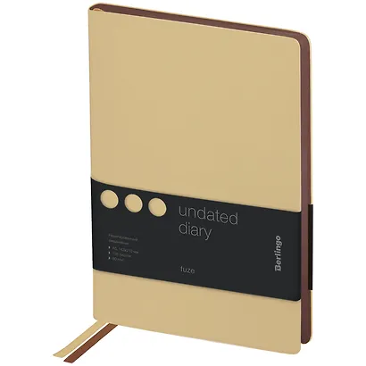 Ежедневник недат. А5 136л "Fuze. Бежевый" иск.кожа, цветной срез - фото 1