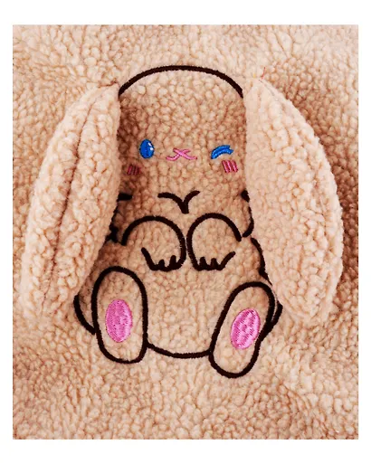 Сумка-шоппер плюшевая Зайчик с ушками (бежевая) (40х36) (12-ZhenPin-2716) - фото 2