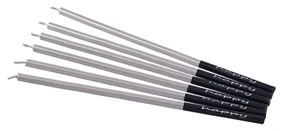 Набор свечей для торта Silver (серебро) (6шт) (15см) (12-7color-candle_12) - фото 4
