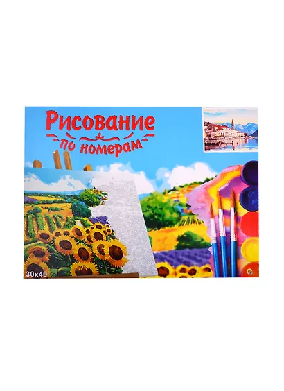 Набор ТМ Рыжий кот Холст с красками 30х40см по номерам МИЛЫЙ ГОРОДОК В ГОРАХ (Арт. Х-6462) - фото 2