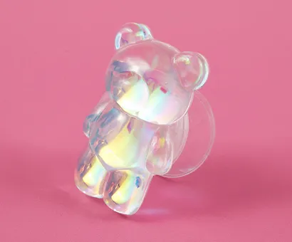 Попсокет Мишка перламутр (ПВХ) (6,5 см), Bookvalno - фото 5