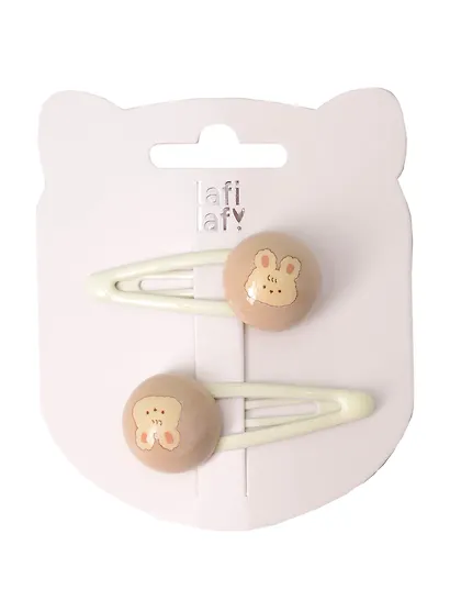 Набор заколок Kawaii Кролики (2шт) (пластик) (5см) (12-03907-B10) (Lafilaf) - фото 2