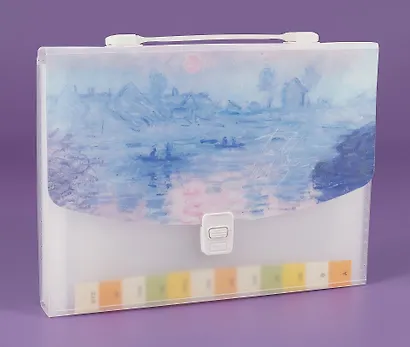 Портфель А4 12отд. "Клод Моне. Прогулка по скалам", ассорти - фото 3