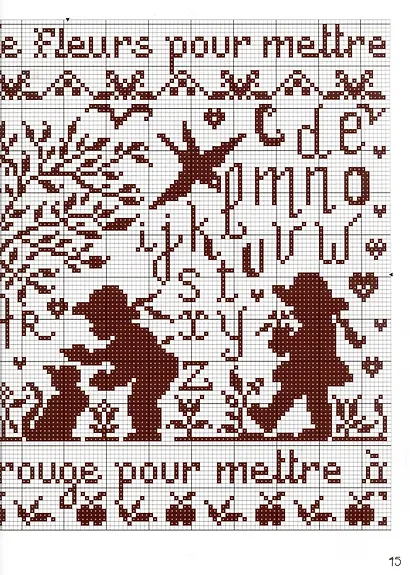 Французская вышивка крестом. Красные монохромы Изабель Вотье - фото 6