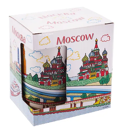 Кружка Москва Москва-сити (фарфор, матовая)(цветн.рисунок) (коробка) (065-4-18-CL) - фото 2
