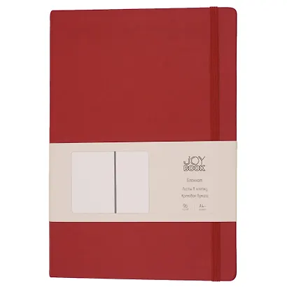 Книга для записей А4- 96л кл. "Joy Book. Имбирный пряник" иск.кожа, тонир.блок, скругл.углы, ляссе, резинка - фото 3