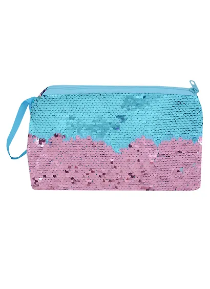 Косметичка-кошелек с пайетками на молнии (20х14) (текстиль) - фото 1