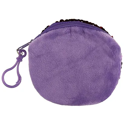 Кошелек с пайетками на молнии круглый (10см) (текстиль) - фото 3