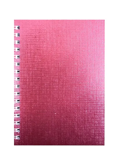 Записная книжка А6 80л кл. "METALLIC" обл. розов.бумвинил, гребень - фото 1