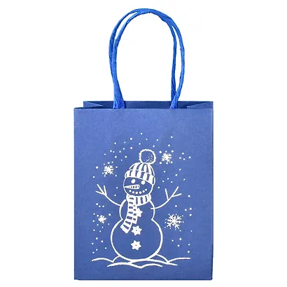Пакет А6 14*11*6 "СНЕГОВИК" Новый год, крафт - фото 2