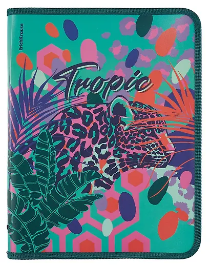 Папка для тетрадей A4+ "Tropical" молния с трех сторон, пластик, Erich Krause - фото 1