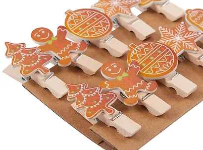 Прищепки декоративные с веревкой 10шт (НГ-5) - фото 2