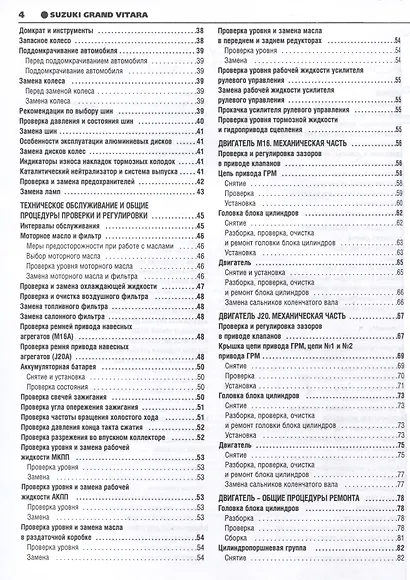 Suzuki Grand Vitara c 2005 г. Бензиновые двигатели DOHC 1.6, 2.0, ч/б фото. Руководство по ремонту. Школа Авторемонта - фото 2