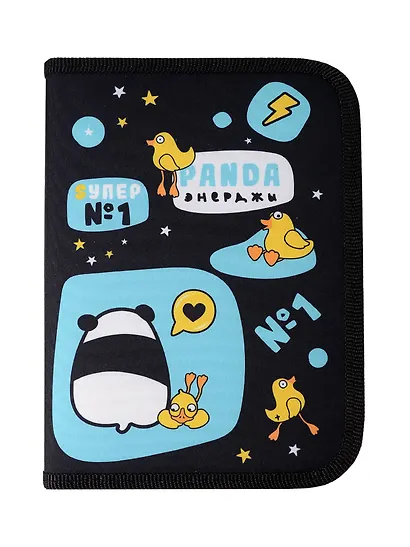 Пенал 1 отделение "Панда энерджи" 20*14, ткань/картон - фото 3